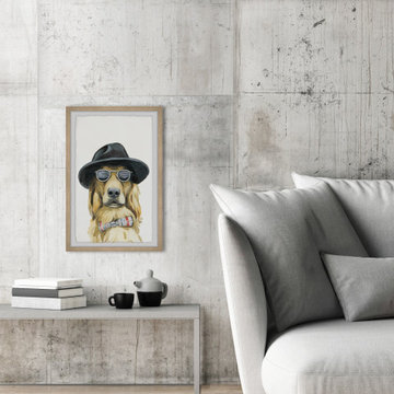 "Dog Detective" Framed Painting Print