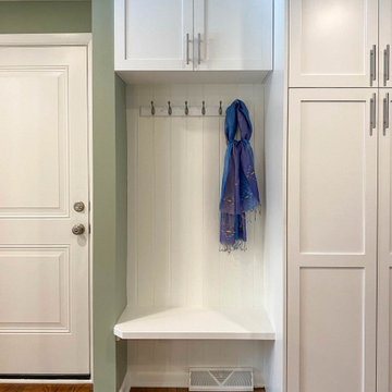 New Entry Door, Mudroom Bench and Closet