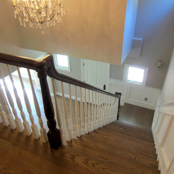 NISSEQUOGUE: 2 1/4" RED OAK W/ CUSTOM GREY BLEND STAIN + BONA TRAFFIC HD SATIN