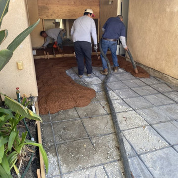 Driveway with stamp concrete