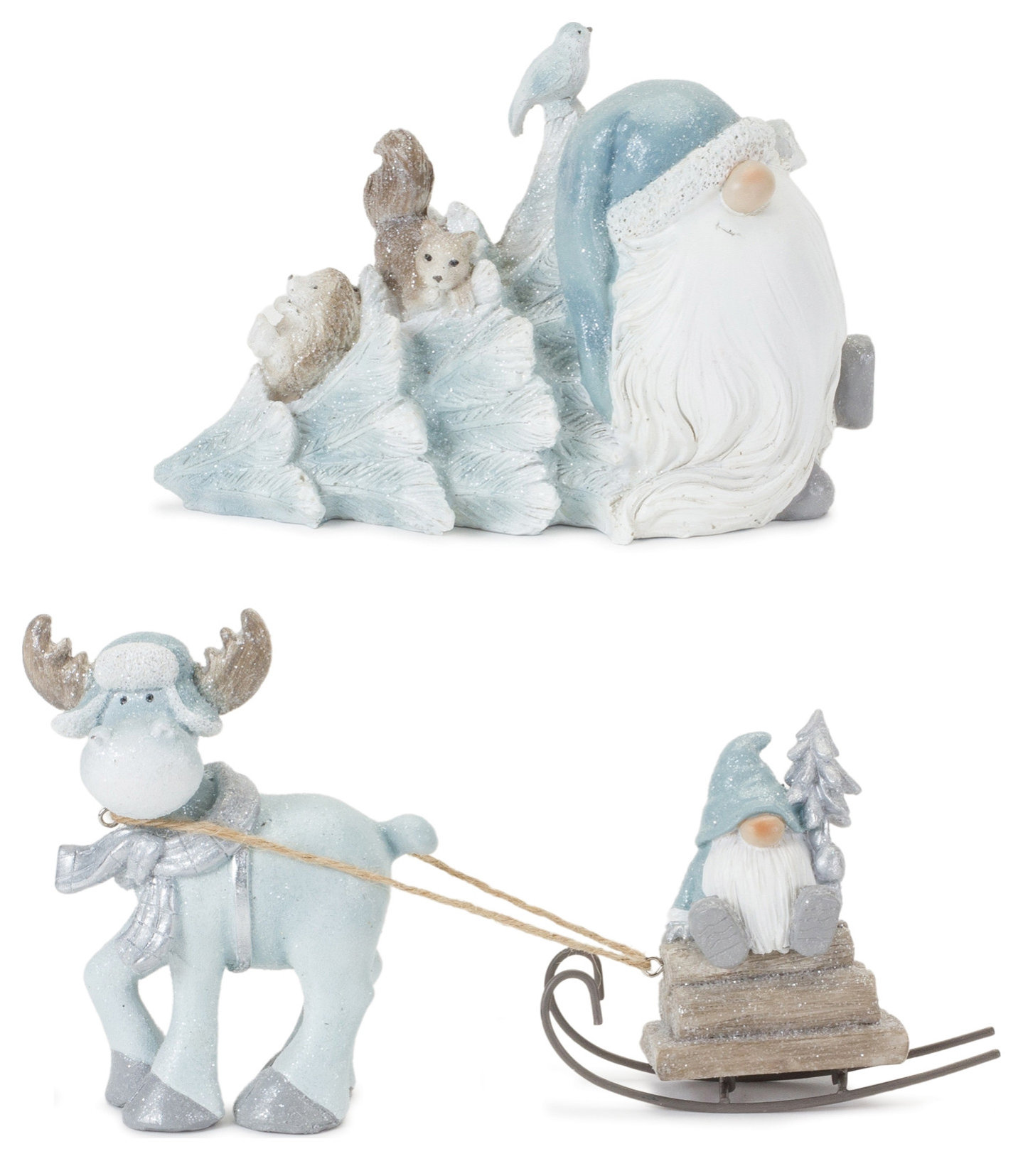Melrose International Gnome Statue with Wood Grain Design (Set of 2) main image 0