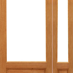 Prehung 1-lite-P/B French Brazilian Mahogany Wood 1 Panel IG Glass Sidelite Door - Patio Doors