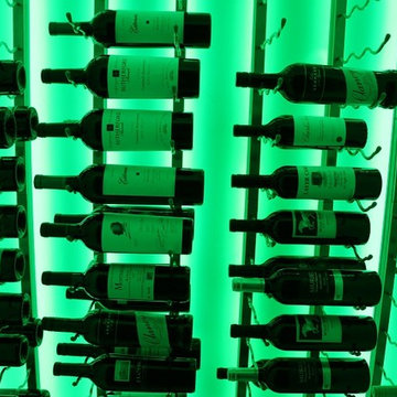 Beautiful Collection of Wine in Green Light