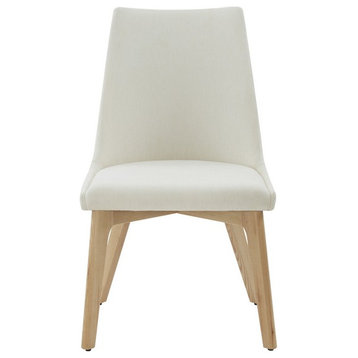 Safavieh Couture Sandralynn Linen Dining Chair Ivory / Natural
