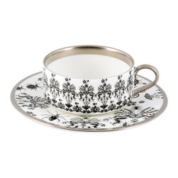 The New English - The New English Entomo Black Teacup and Saucer - Teacups