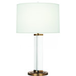 Robert Abbey - Robert Abbey 472 Fineas - 28.75" One Light Table Lamp - Shade Included: TRUE  Cord Color: Silver  Base Dimension: 8 x 0.75Fineas 28.75" One Light Table Lamp Clear/Aged Brass Fondine Fabric Shade *UL Approved: YES *Energy Star Qualified: n/a  *ADA Certified: n/a  *Number of Lights: Lamp: 1-*Wattage:150w E26 Medium Base bulb(s) *Bulb Included:No *Bulb Type:E26 Medium Base *Finish Type:Clear/Aged Brass