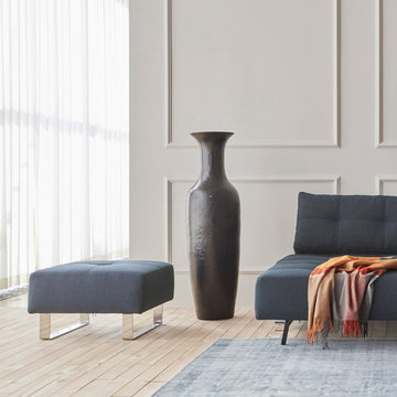 Deluxe Excess Chrome Ottoman by Innovation Living