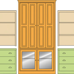 Giovanni Wall Unit System - Bookcases