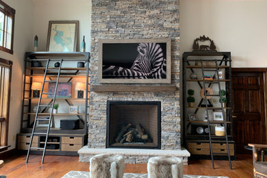 Inspiration for a rustic family room remodel in Other