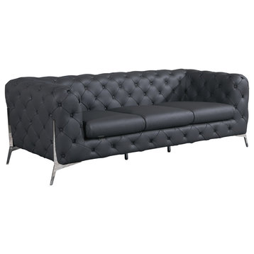 Angelica Italian Leather Sofa, Gray