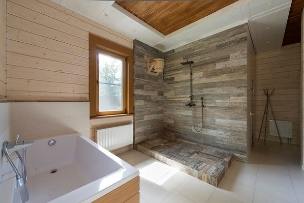 Современный Ванная комната by ВСЛ | Дома из клееного бруса