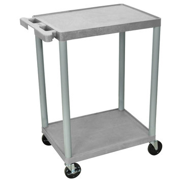 Luxor 2-Shelf Utility Cart, Gray