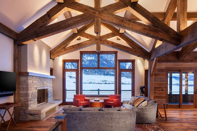 Inspiration for a rustic home design remodel in Denver