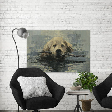 "Obedient Dog" Painting Print on Wrapped Canvas