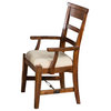Sunny Designs Tuscany 24" Farmhouse Mahogany Wood Arm Chair in Medium Brown