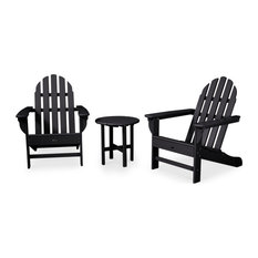 Trex Outdoor Furniture Cape Cod 3-Piece Adirondack Set, Charcoal Black