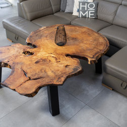 Huge Black Poplar slice coffee table - Coffee Tables & Side Tables