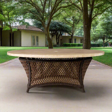 Lloyd Flanders Grand Traverse 48” Round Umbrella Chat Table