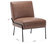 Armless Accent Chair, Brown Faux Leather Without Pintuck