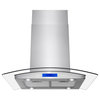 AKDY 30" Stainless Steel Island Mount Range Hood With Tempered Glass, 30"