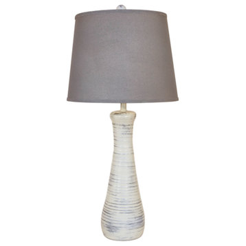 Farmhouse Ribbed Hourglass Table Lamp
