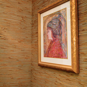 Highly Textured Grasscloth for powder Room