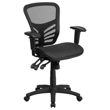 Scranton & Co Mid Back Mesh Swivel Office Chair in Black