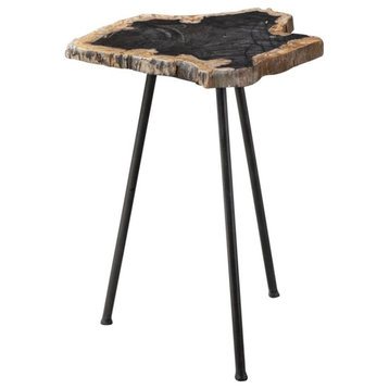 20 inch Free Form Accent Table Iron Legs - Nature Inspired Side Table