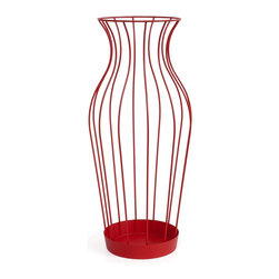 Hydria Red Steel Umbrella Stand - Coatracks And Umbrella Stands