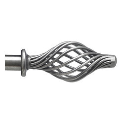 Custom Wrought Iron Drapery Hardware - Swirl Pewter - Window Treatment Accessories