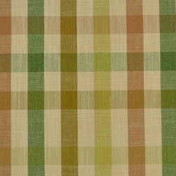 Paroo Cotton Blend Middle Check Curtains & Drapes Upholstery Fabric in Olive Col - Upholstery Fabric
