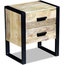 vidaXL Solid Mango Wood Side Table With 2-Drawer, 43x33x51 cm
