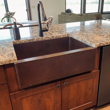 30" Hammered Copper Apron Front Single Basin Kitchen Sink (KASDB30229)