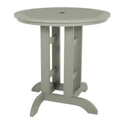 Highwood USA - Round Counter-Height Dining Table, 36'', Coastal Teak - Outdoor Pub And Bistro Tables