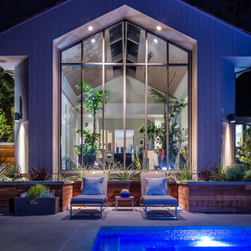 Iridescent Glass Tile Pool & Lounging Area