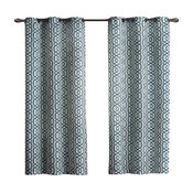 Alexander Polyester Blackout Grommet Curtain, Blue, 76"x84"