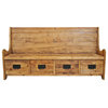 Salvaged Pine Hall Bench with Drawers