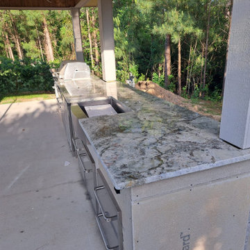 Typhoon White Granite Countertops - Outdoor Kitchen