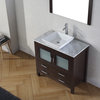 Dior 30" Single Vanity in Espresso with Marble Top and Square Sink and Mirror