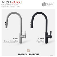 STYLISH Napoli Single Handle Matte Black Pull Down Kitchen Faucet