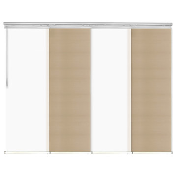 Navajo White-Bisque 4-Panel Track Extendable Vertical Blinds 48-88"x94"