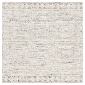Safavieh Abstract Collection, ABT349 Rug, Ivory/Grey, 8'x8' Square