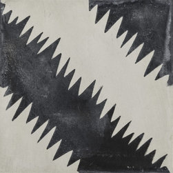 ANN SACKS 7-7/8" x 7-7/8" zigzag field in kohl and milk - Wall And Floor Tile