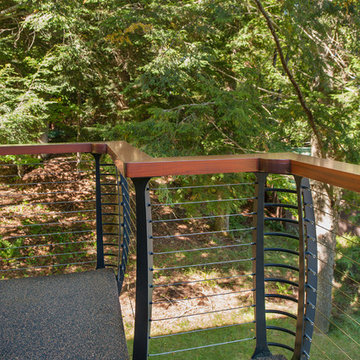 Outdoor Membrane Deck with Cable Railing