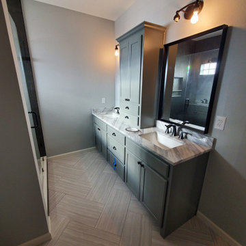 Contemporary Remodel Grey Bathroom