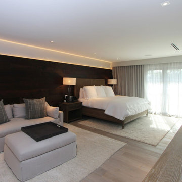 Cocoplum Estate - Primary Bedroom Cove Lighting & Motorized Shades
