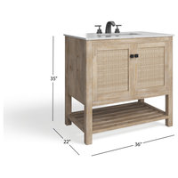 Legion Bath Vanity, Single Sink, 36", Natural, Freestanding