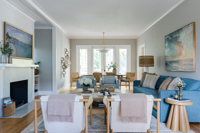 Beach style living room photo in San Francisco