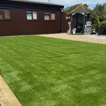 Artificial Lawn Laid to a Park Home Front Garden