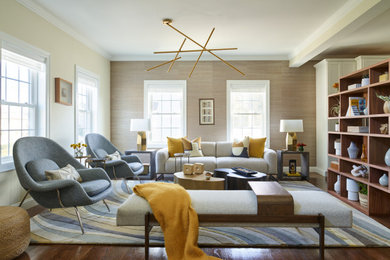Inspiration for a contemporary living room remodel in Boston